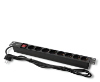 Qoltec Listwa zasilająca PDU do RACK 19'' 1U 16A 8xSCHUKO 2m - 1329981 - zdjęcie 1